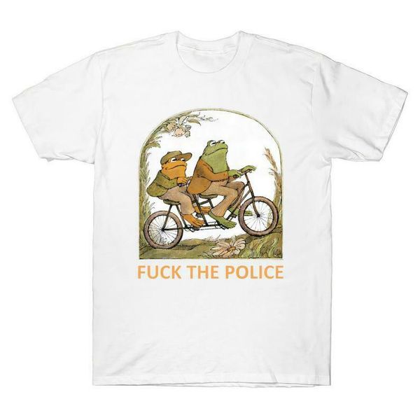 

frog and toad f**k the police men's t-shirt size s-5xl, White;black