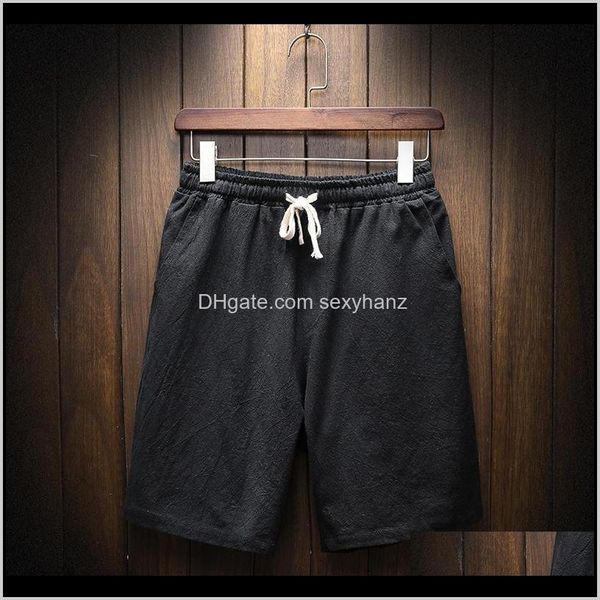 

clothing apparel drop delivery cotton linen casual harajuku bermuda shorts solid color 2021 summer mens large size m5xl 7n9rp, White;black