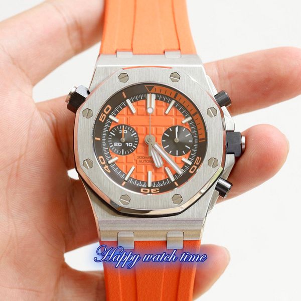 

dx version 26703st.oo.a027ca.01 watches orange date dial silver steel case cal.3124 automatic mechanical movement rubber strap mens watch, Slivery;brown