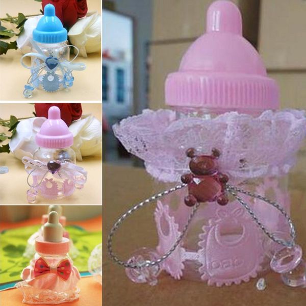 Decorazione per feste Regalo Simpatico design per bottiglia di latte Baby Shower Luna piena Bomboniera Bomboniera Accessori decorativi in pizzo e orso 5 stili disponibili