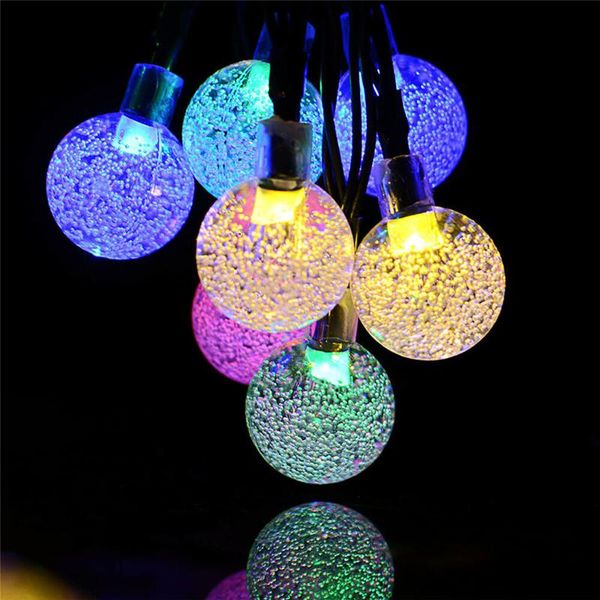 

party decoration solar bulb led string lights romantic chain outdoor waterproof ball home garland fairy light decor