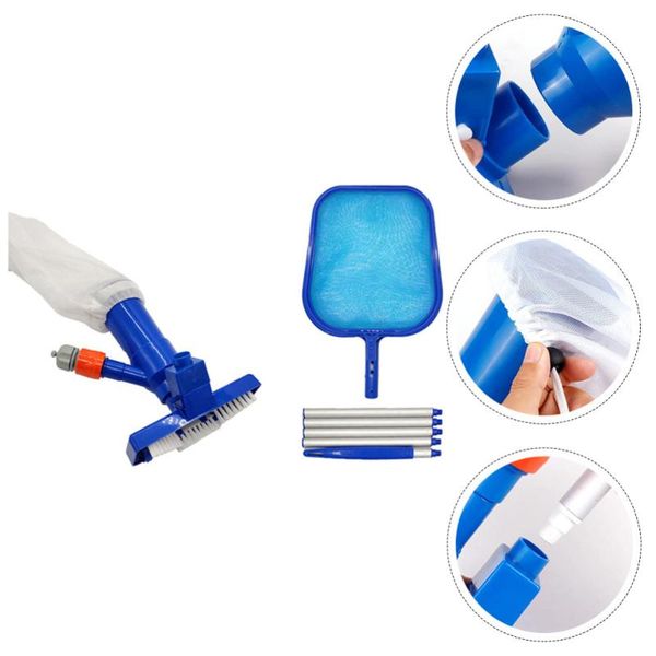 

pool & accessories 1 set of swimming net clean tool suction trash head blue