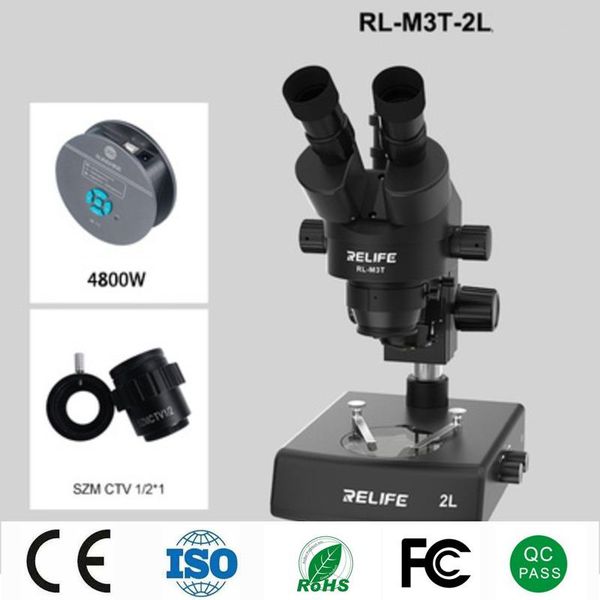 

professional hand tool sets relife 0.7-4.5x simul-focal trinocular microscope for mobile phone repair tools hd stereo digital with 2 led sou