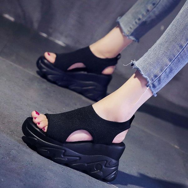 

dress shoes high heel sandal for women roman sandals slip-on loafers summer women's clogs wedge female shoe fashion womens 2021, Black