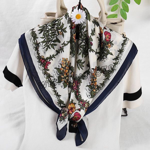 

scarf bandana women square scarves wrap kerchief mulberry spring fashion luxury headband hijab shawls, Blue;gray