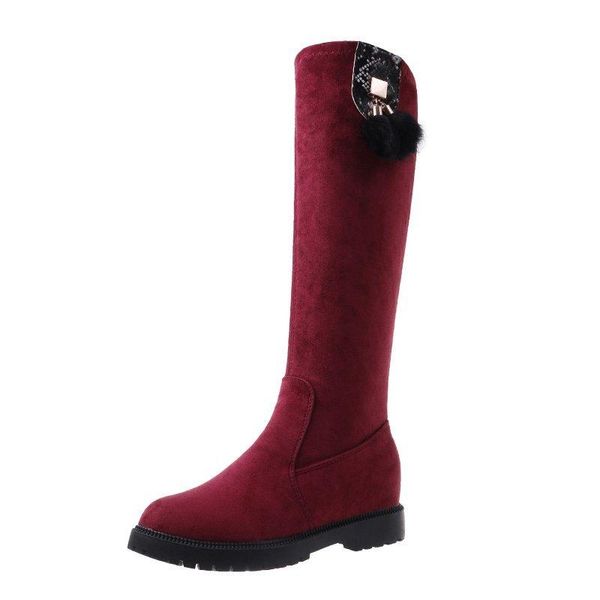 

boots hkxn fashion winter over the knee suede warm women's 2021, Black