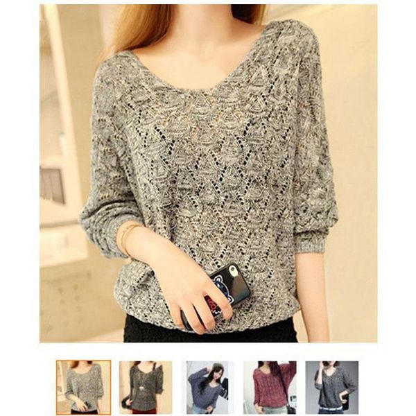 

spring pullovers casual womens sweater v neck loose batwing sleeve hollow out thin knitted female jersey mujer, White;black