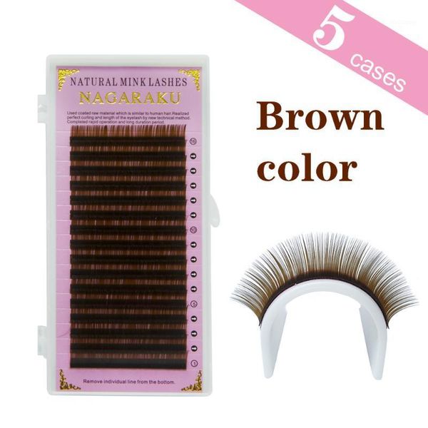 

5 trays brown color eyelash extensions individual lashes mink soft and natural b c d1