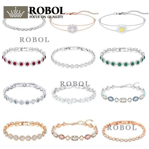 

charm bracelets swa sl008 transparent brick mosaic square round cat eye frosting leaves sun flower crystal bracelet jewelry, Golden;silver