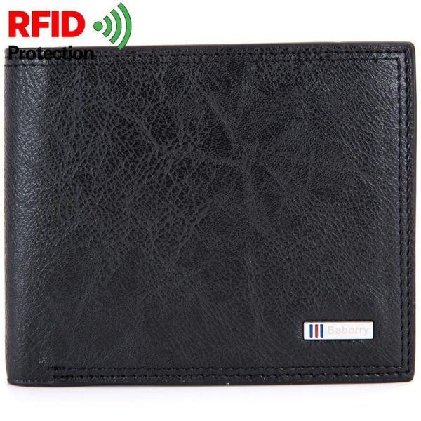 

wallets 2021 rfid protection men male pu leather short bifold casual and purse credit bank id card case holder withcoin pocket, Red;black