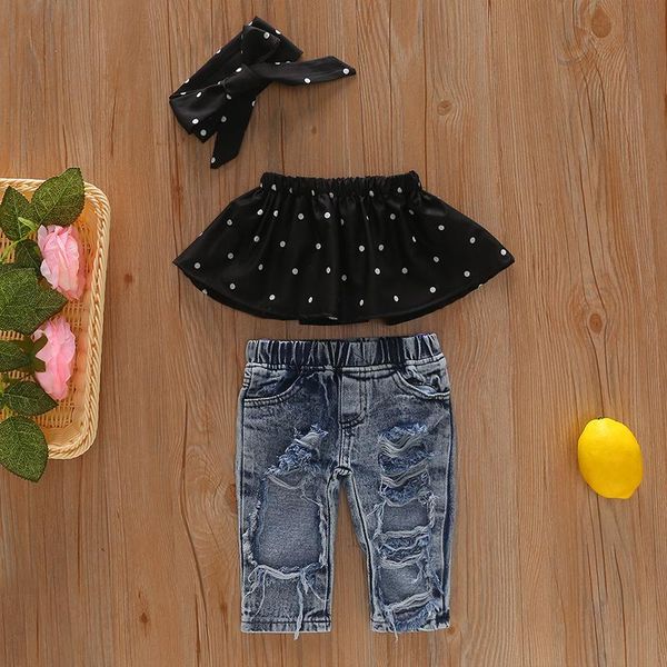 

jeans 1-5t fashion toddler kids child girls denim pants stretch elastic trousers ripped hole clothes baby girl, Blue