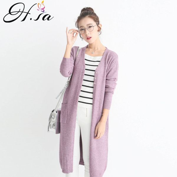 

h.sa arrivals women spring and cardigans button up open stitch oversized fashion knit jacket long sweater coat 210417, White;black