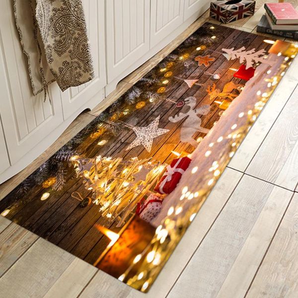 

carpets non-slip christmas decoration kitchen mat entrance door flannel hallway floor carpet atmosphere home decor