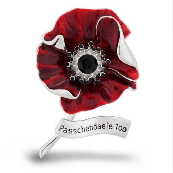 

pins, brooches rhinestone red poppy flower for women passchendaele 100 letter pin drip oil enamel brooch pins backpacks, Gray