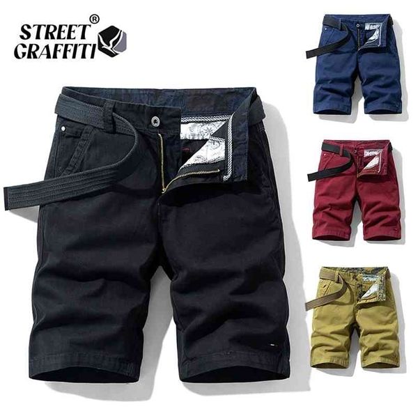 Primavera Uomo Cotton Solid 's Shorts Abbigliamento Estate Pantaloni casual Bermuda Moda Jeans per pantaloni da spiaggia Corti 210712