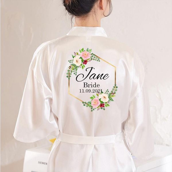 

personalized custom name flower print womens sleepwears wedding bride team robes bridal party bridesmaid, Black;red