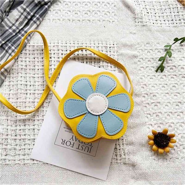 

2021candy color children's small foreign style fashion cute mini flower shape princess messenger bag baby zero wallet2021
