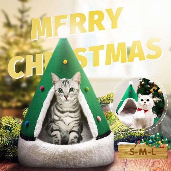 

cat beds & furniture pet bed soft cushion dog house christmas for dogs tent cotton small sleeping bag travel products gear