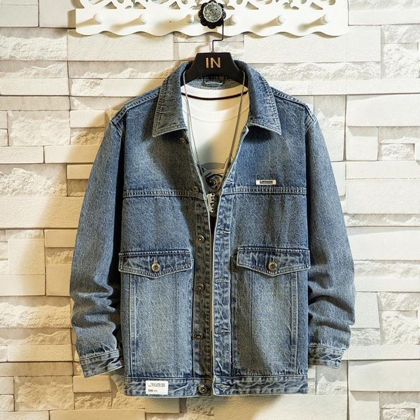 

men's jackets 2021 fashion casual streetwear men denim jacket destroyed spliced designer ripped coat hip hop cowboy, Black;brown