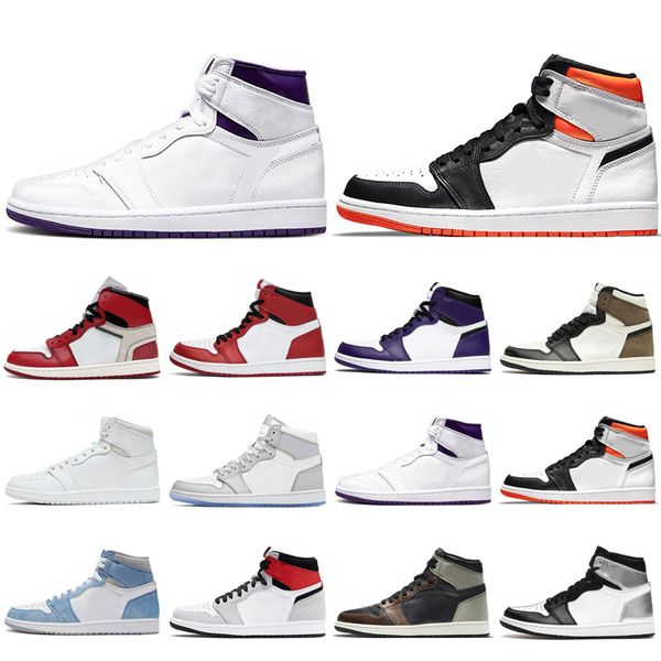 

basketball shoes 1s 1 for men women chicago court purple dark mocha neutral grey og electro orange patina silver toe banned barely rose snea
