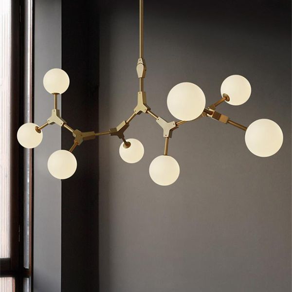 

chandeliers nordic molecular chandelier designer living room decor glass lamp gold dining light fixtures