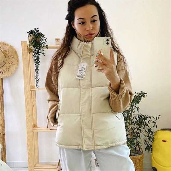 

winter women vest coat solid turn down collar sleeveless thicken warm zipper padded vest coat plus size m-3xl 211008, Black;white