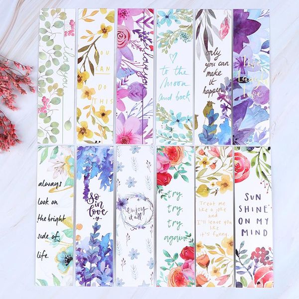 

bookmark beautiful flowers bookmarks message cards book notes paper page holder for books school office supplies stationery 30pcs/set