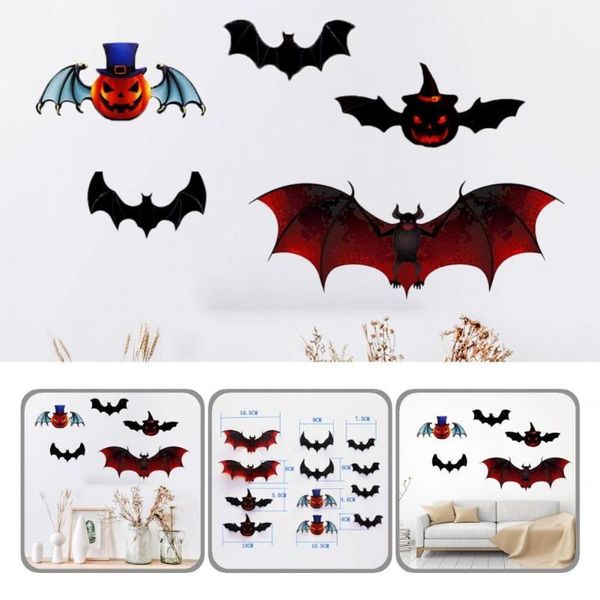 

wall stickers vivid cute self-adhesive bat pumpkin halloween decal for bedroom