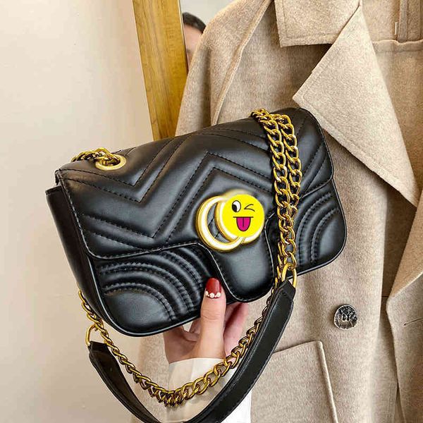 

2022 factory wholesale chain women's trend messenger single shoulder bag fashion embroidered wire lingge small square bag