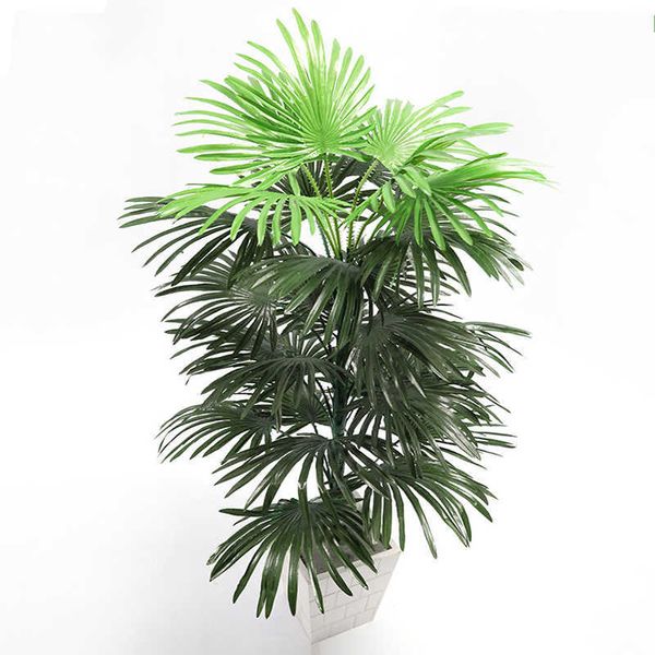 90cm Tropial Palmeira Grandes Plantas Artificiais Falso Monstera Palm Folhas Folhas de Ventilador Grande Folha de Ventilador para Casa Room Garden Garden Xmas Decor 210624