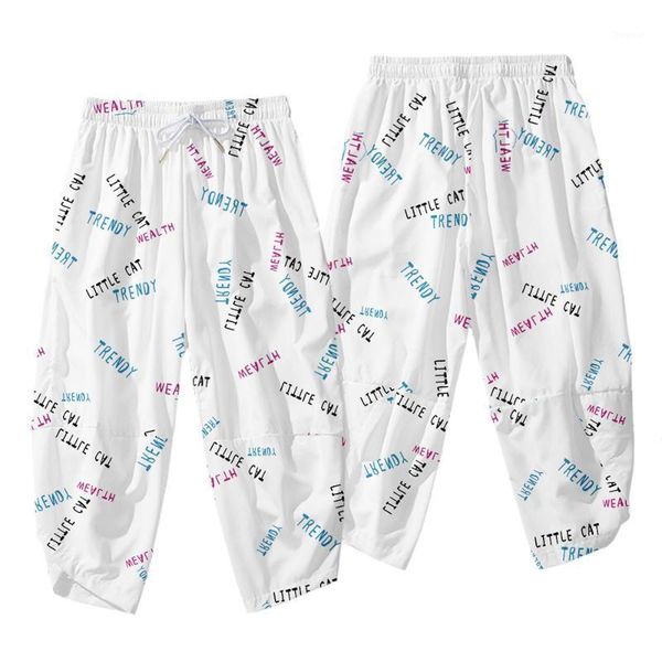 

men's pants 2021 men joggers sweatpants fashion loose white print harem male trousers plus size 6xl, Black