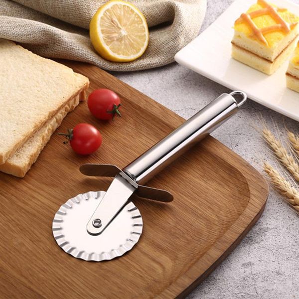 

round pizza tools stainless steel knife double roller kitchen baking & pastry
