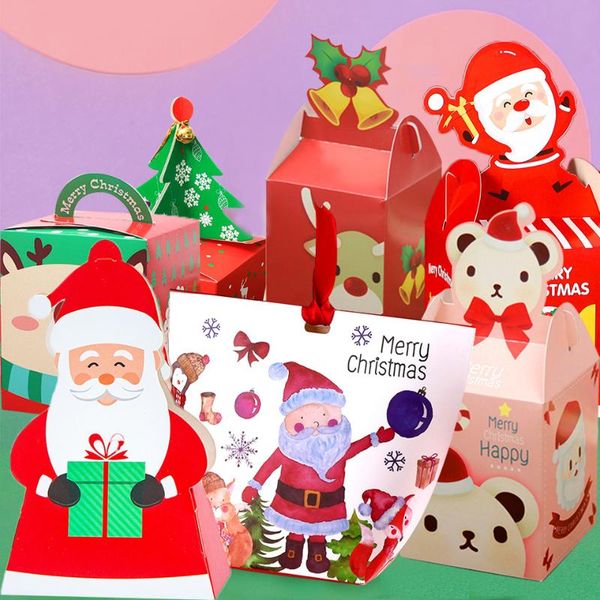 

gift wrap 1set christmas bags xmas deer santa claus diy cookie candy packagings boxes 2021 merry party decoration