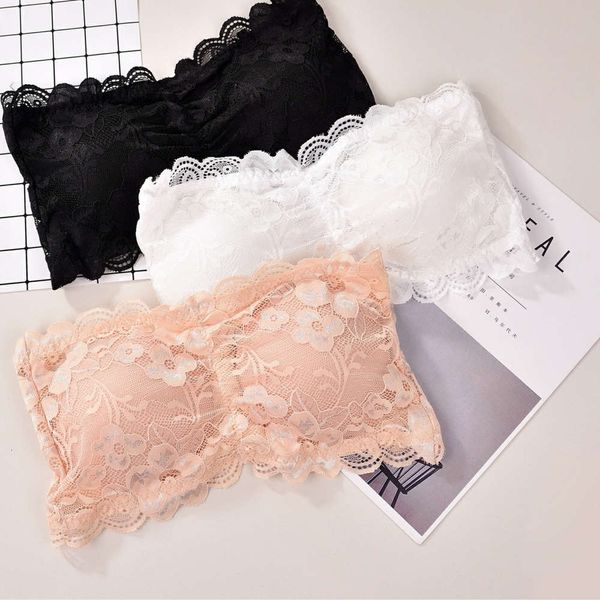 

lingerie girl non slip buckle strapless lace bra mat, Black;pink