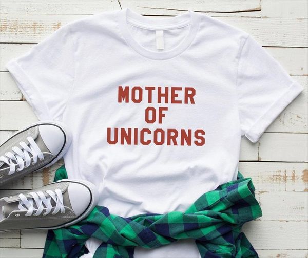 

mother of unicorns cotton womens t shirts casual funny yong girl higher quality tee drop ship s 500, White