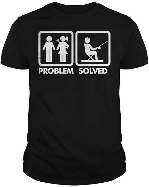 

husband wife problem solved fishing t-shirt size m-5xl, White;black