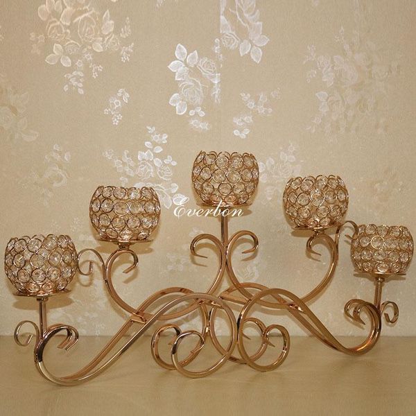 

party decoration 5pcs/lot, 5 head elegant and modern candle holder stand centerpiece candlestick for wedding decoration, table centerpieces