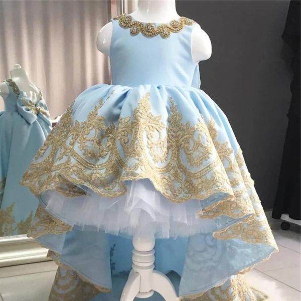 

girl's dresses custom flower girl ball gown short sleeves crystals lace kid first communion pageant gowns, Red;yellow