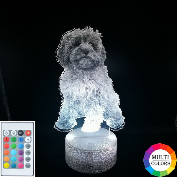 

3d illusion picture lamp pet dog night light led cavapoo nightlight smart phone control l room atmosphere decoration gift