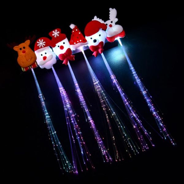 

glowing chrismas party hair braid flash hairpin clip halloween gift light-emitting fiber luminous braids decoration