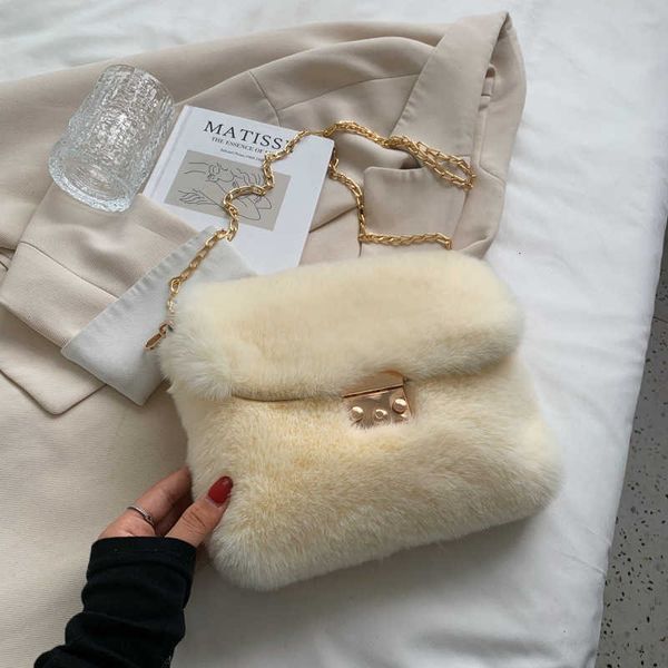 

autumn and winter texture plush small bag women's 2021 chain single shoulder menger square