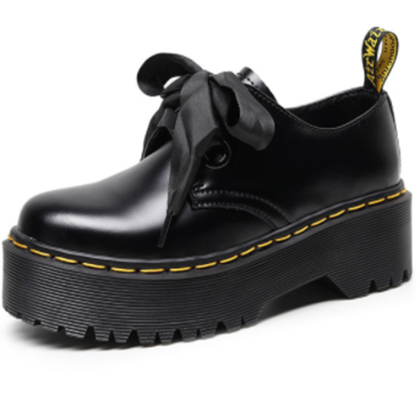 

dress shoes size 34-44 thick-soled office men's professional leather shoelaces soft heel pads women's casual, Black