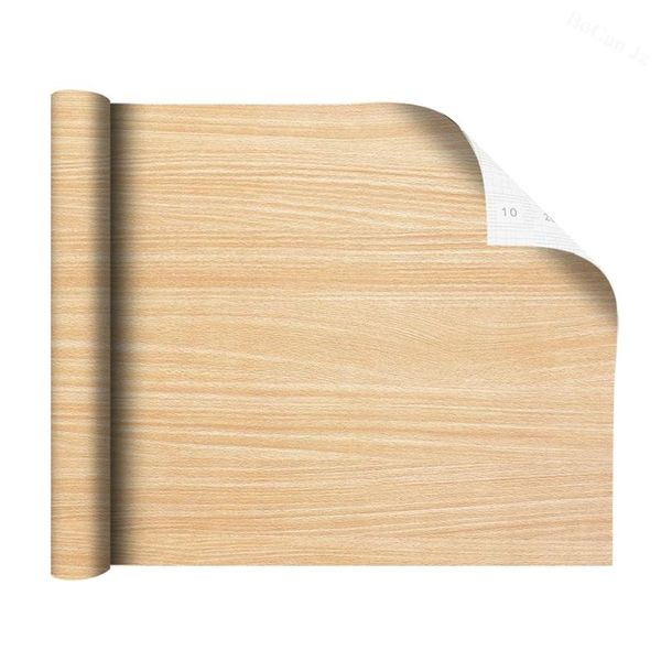Wallpapers Holzmaserung Tapete Faux strukturierte selbstklebende abnehmbare Wandaufkleber für Möbel Regal Schubladen Liner Dekorativ