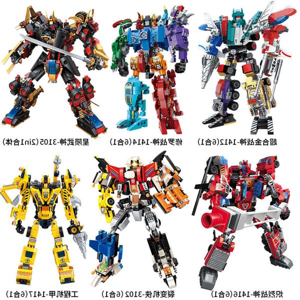 

assembled toys diy model of enlightenment 1404 assembly robot 1412 children's educational toy building block compatible with lego