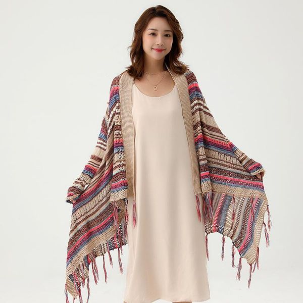 

scarves ethnic cloak scarf women's colorful knitted cardigan coat shawl autumn winter echarpes oversized pashmina thick warm chal, Blue;gray