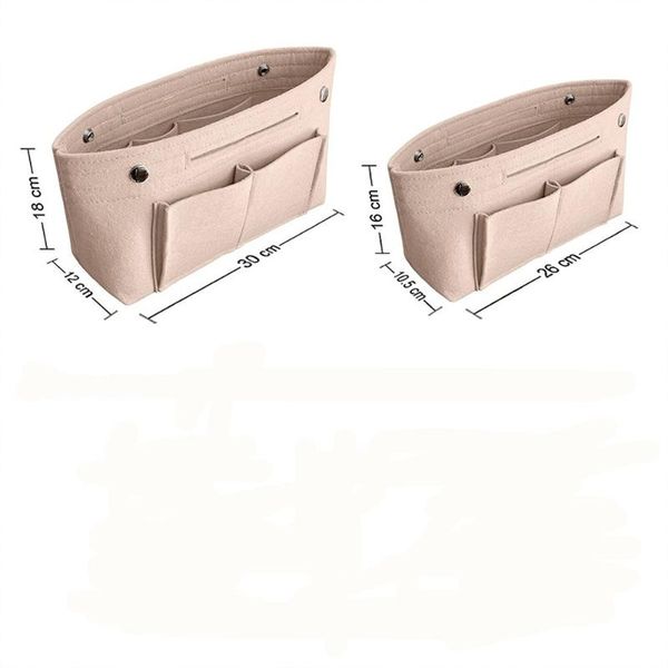 

storage bags 1pc multifunctional felt bag handbag inner pouch insert cosmetics - size (beige)