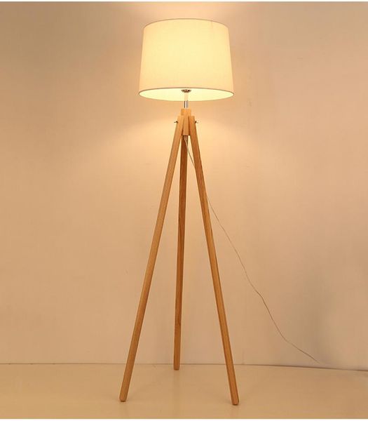 

floor lamps nordic style wood tripod lamp for reading room el e27 led three-legged stent standing study light