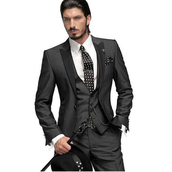 

men's suits & blazers tuxedos black men 3 pieces(jacket+pants+vest+bowtie)tailor made man fashion teno masculino breathable regular fit, White;black
