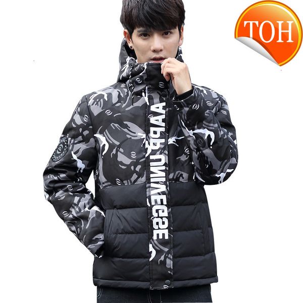 

white new arrival men camouflage duck down jacket warm mens winter parkas hooded men's jackets casacos masculino wxf313, Black