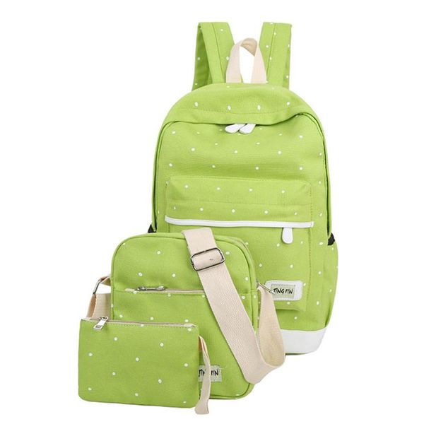 

backpack l fresh canvas women big girl student book bag with purse lap3pcs set ladies school fif66